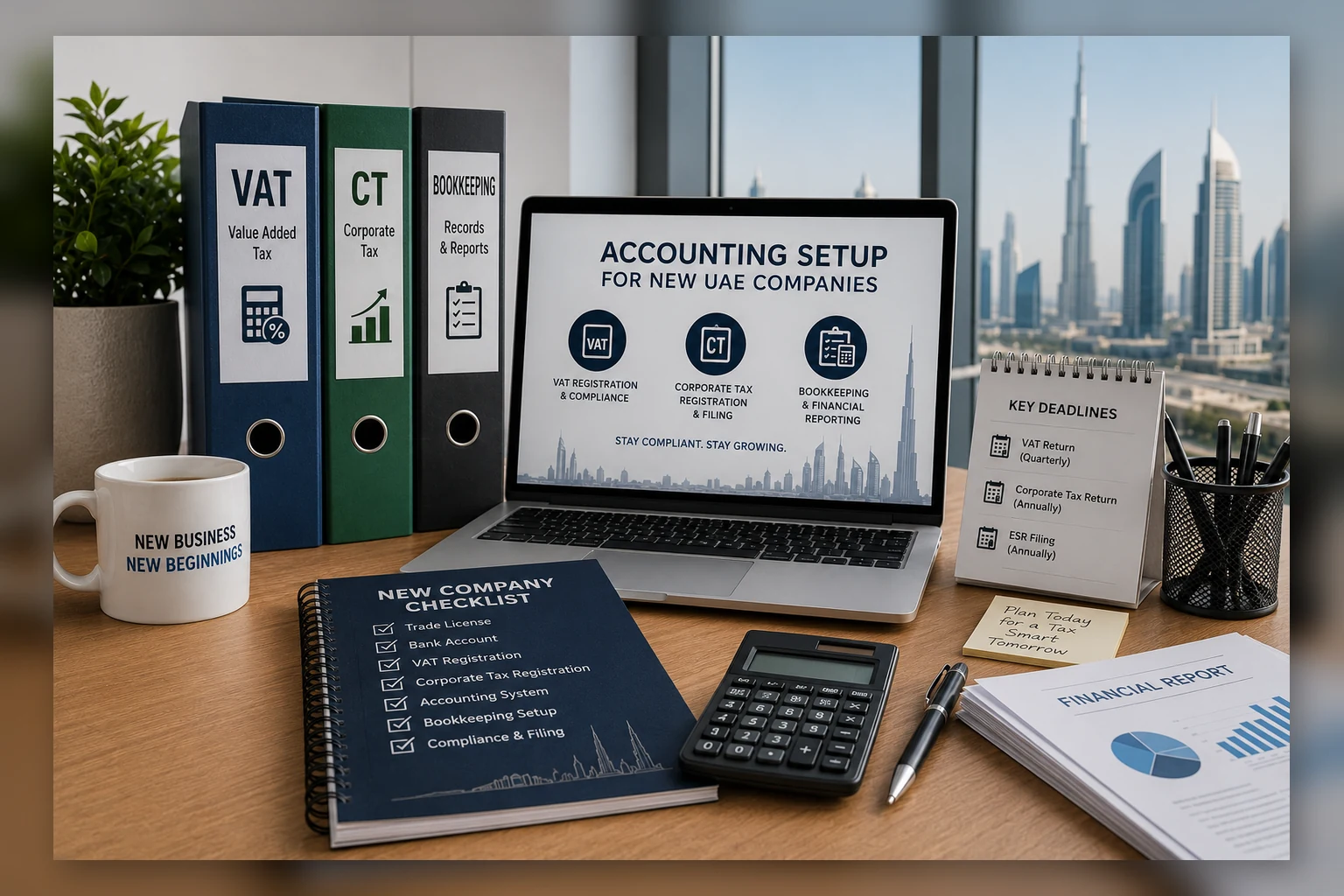 Accounting Setup for New UAE Companies: VAT, CT and Bookkeeping